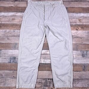 American Eagle Khaki Utility Pants Womens 12 Floral Waistband Cotton Cargo Tan